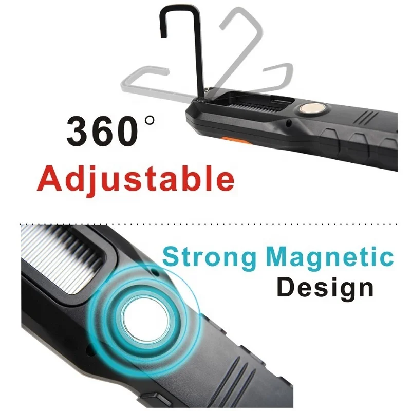 Outdoor using car repairing USB rechargeable Portable COB led work light with Magnetic