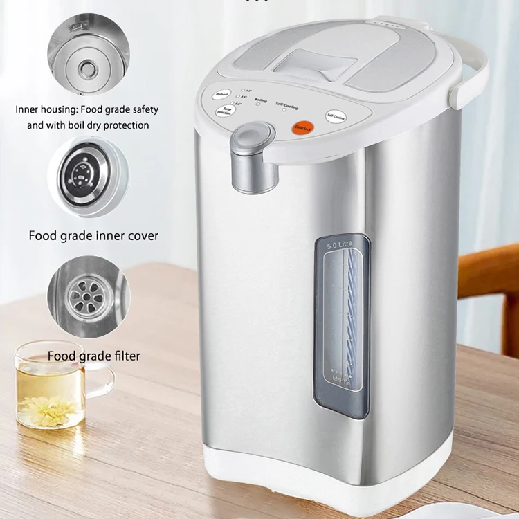 Household 4-5L Multi Capacity Electric Hot Water Kettle SS201 Stainless Steel Inner Pot With Tinplate Cover