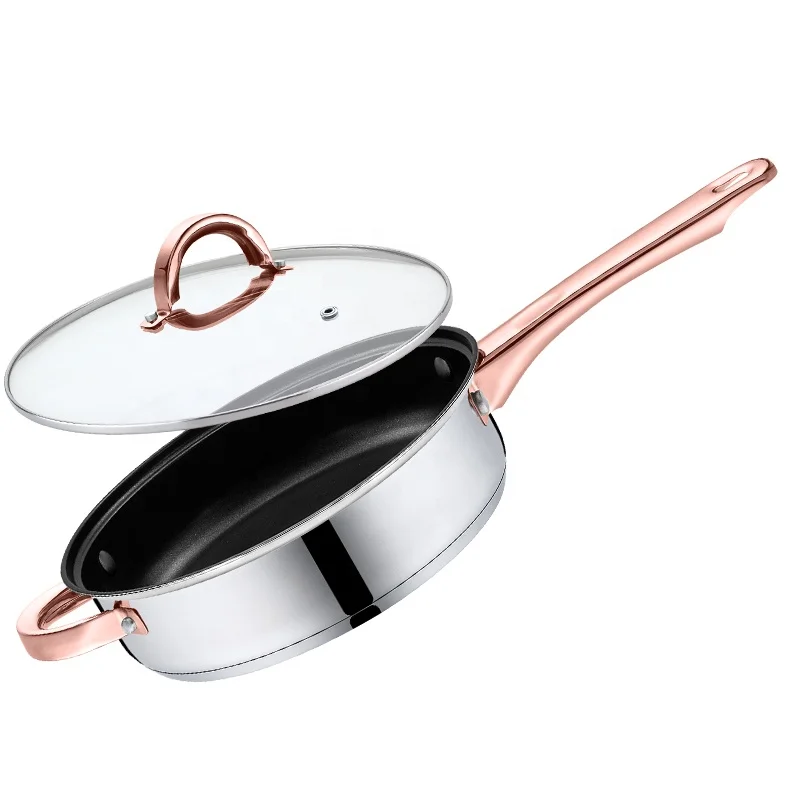 Best Selling Stainless Steel Frying Pan Homekitchen Induction Frypan Nonstick Stainless Steel Frying Pan