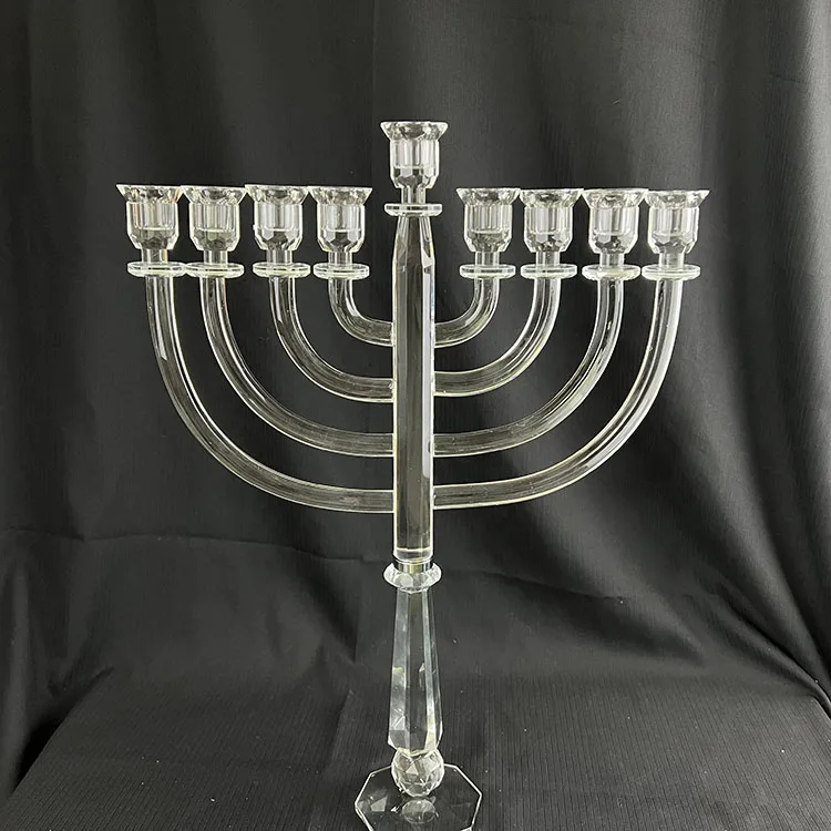 MH-1350 Clear Color 9 Arms Sorelle Crystal Menorah