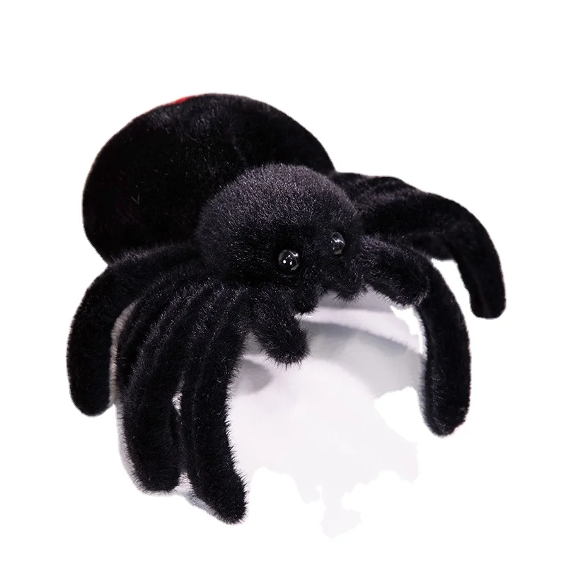 Soft and cute plush toy for childrenBlack Spider Lifelike Simulation Plush Doll Filled Stuffed Animal Toy Halloween Decoration