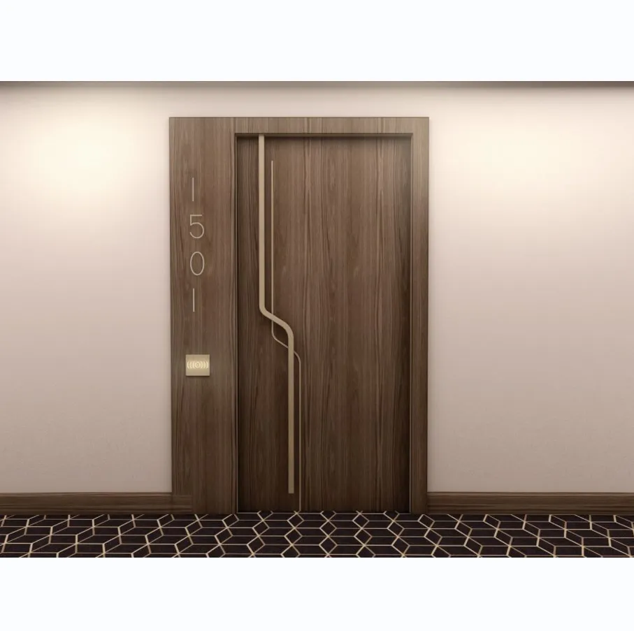 White painted america 5 panel interior room doors solid wood core prehung shaker hotel door