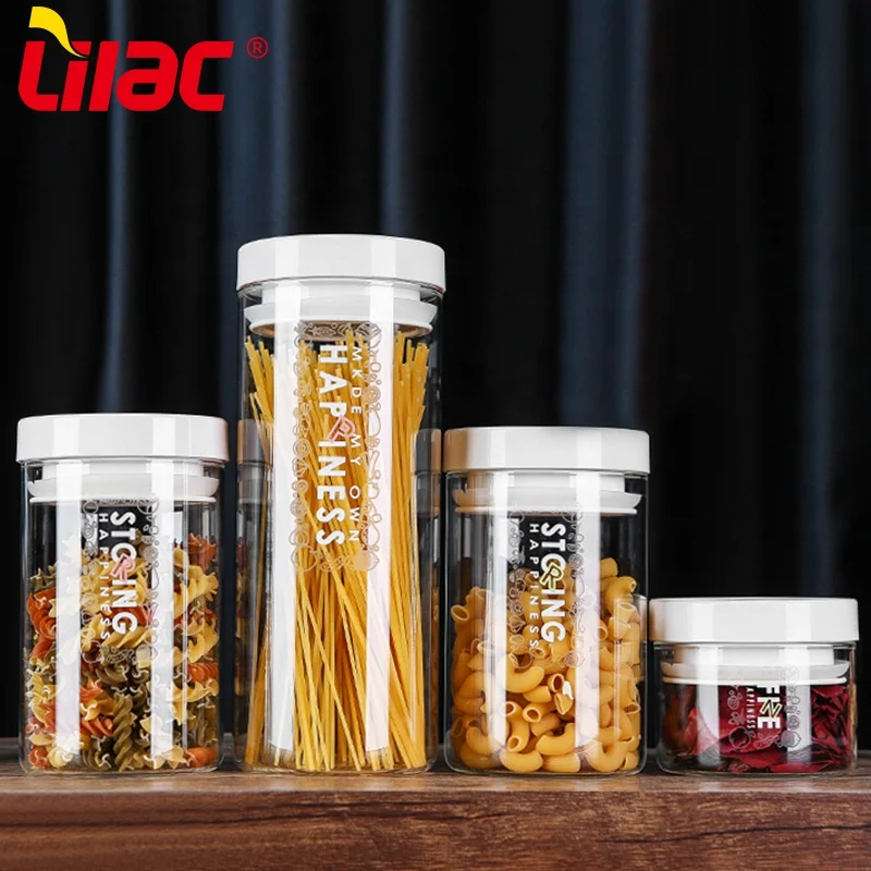 Lilac BSCI SGS LFGB 850ml 1450ml Food Container High Quality Round Borosilicate Glass Storage Jar