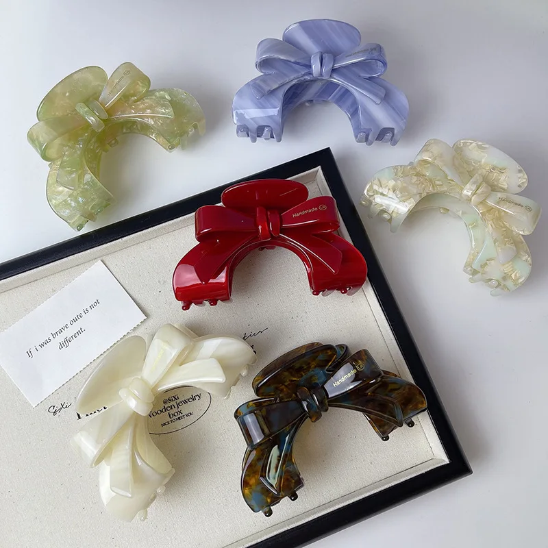 Wholesale French Elegant Temperament Hairpin Acetate Shark Clip Women Hair Accessories Hairpin  Hair Claw Clip