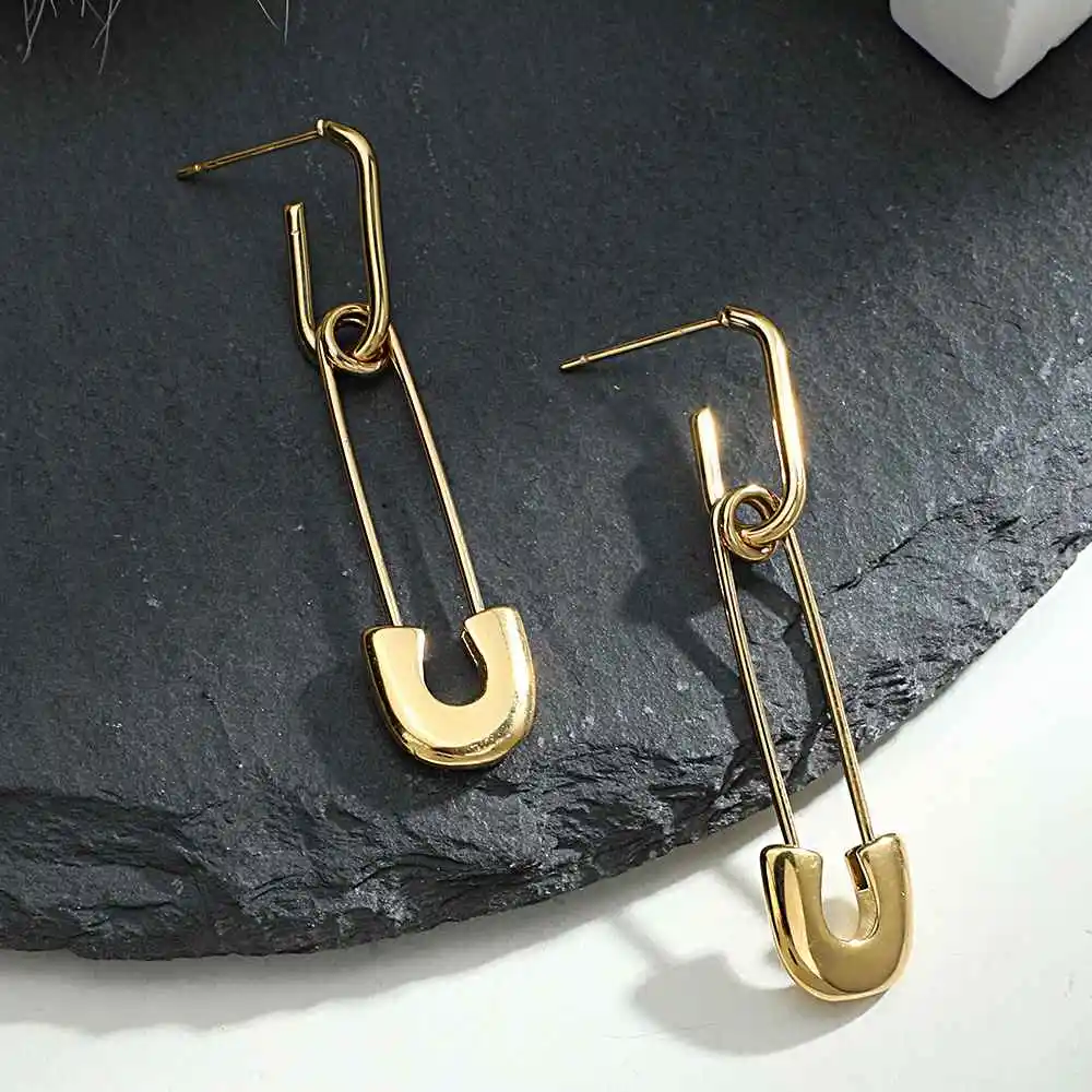 South Korean Style Yiwu Ruigang Accessories Wholesale pin shape dangle Earrings