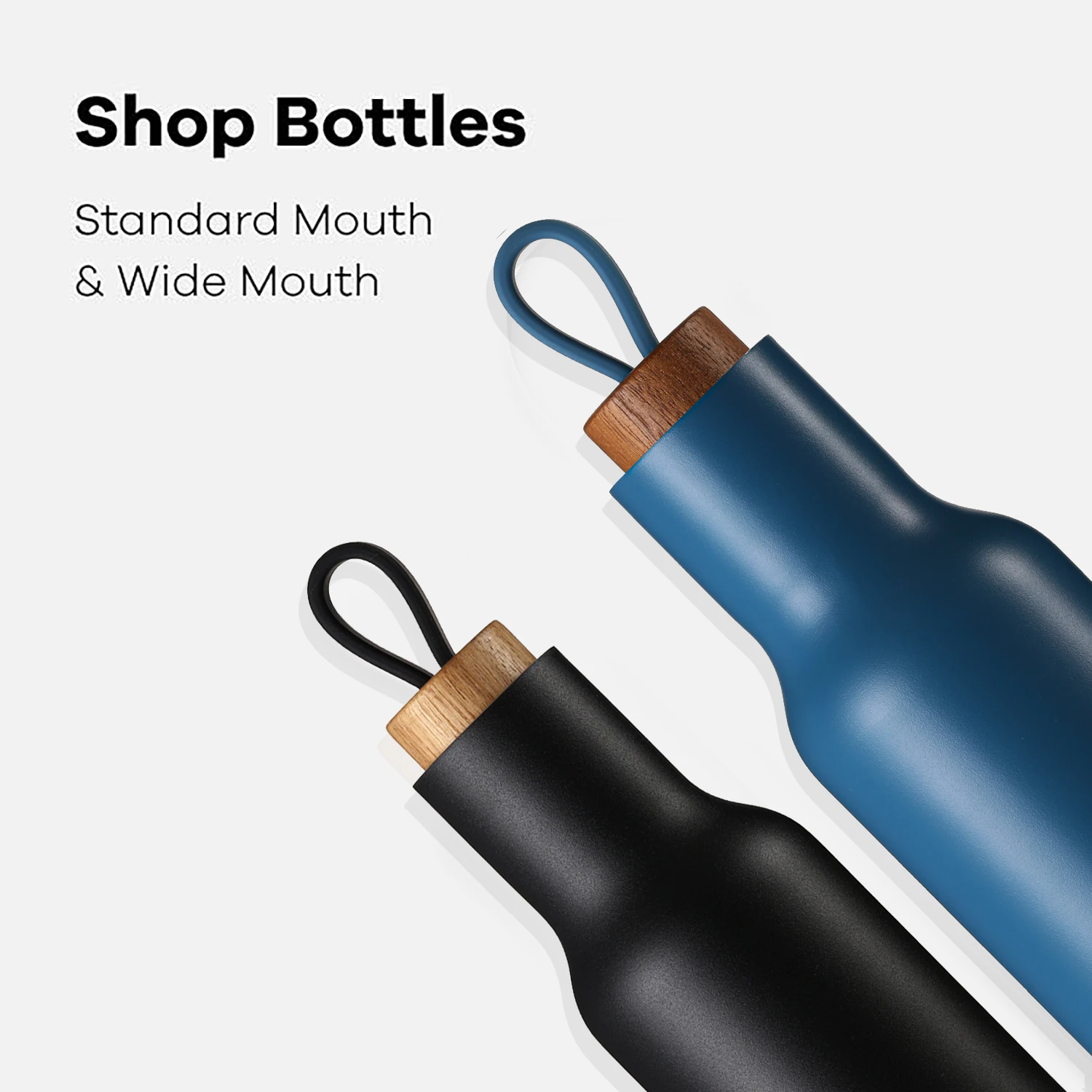 FAYREN Reusable BPA-Free Flask Stainless Steel Vacuum Insulated Thermos water bottle with solid wood Lid