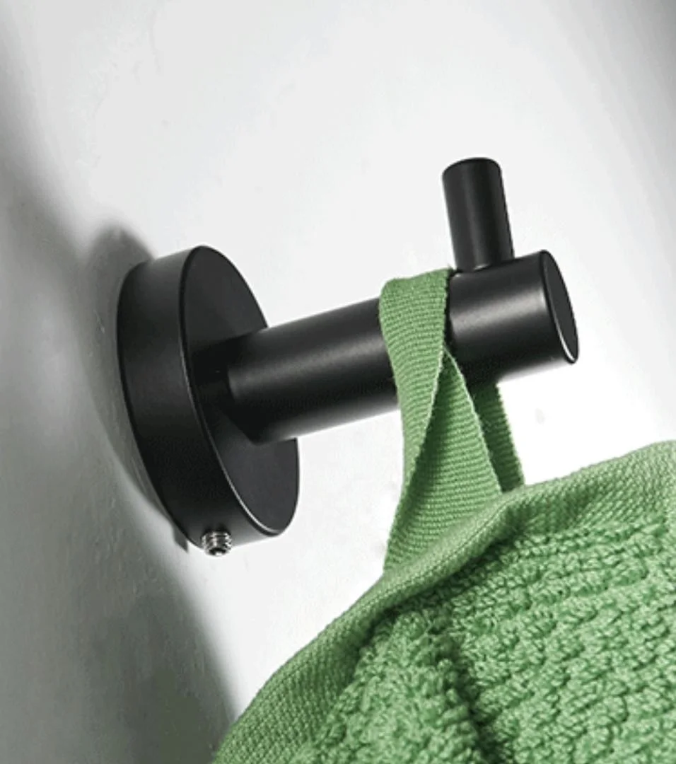 Stainless Steel Hook Bathroom Accessory Strong Black