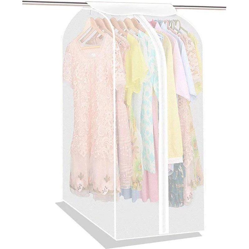 Sustainable Clear Plastic Suit Dress Garments Storage Bags Cover Waterproof Dustproof Covers For Wardroble