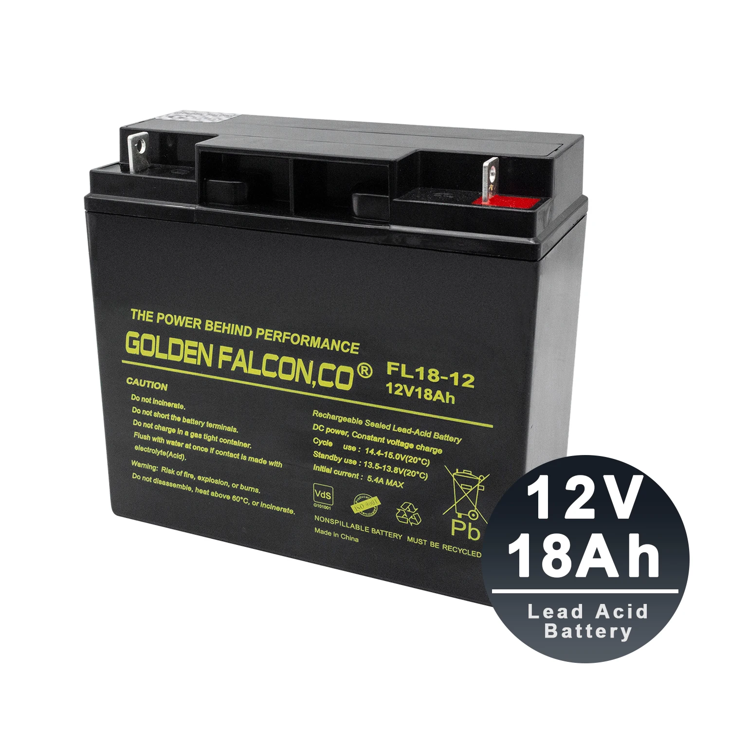 12V 18Ah Deep cycle battery rechargeable sealed lead acid battery  for Home Appliances Electric tool