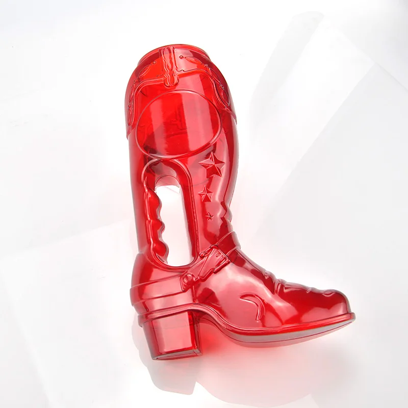 46oz large capacity PVC plastic cup boot shape cup slush yard cup with straw and lid.