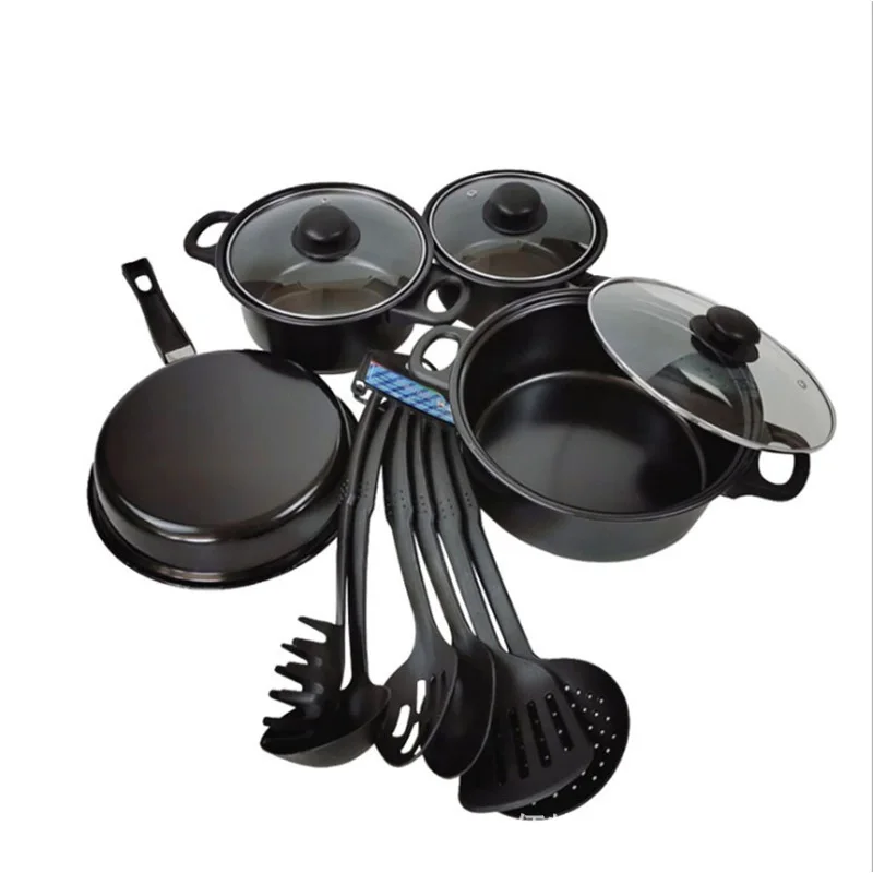 13Pcs Non-stick Coated Kitchen Cooking Tools Kitchenware Frying Pans Soup pot Frying Pan Cookware Sets