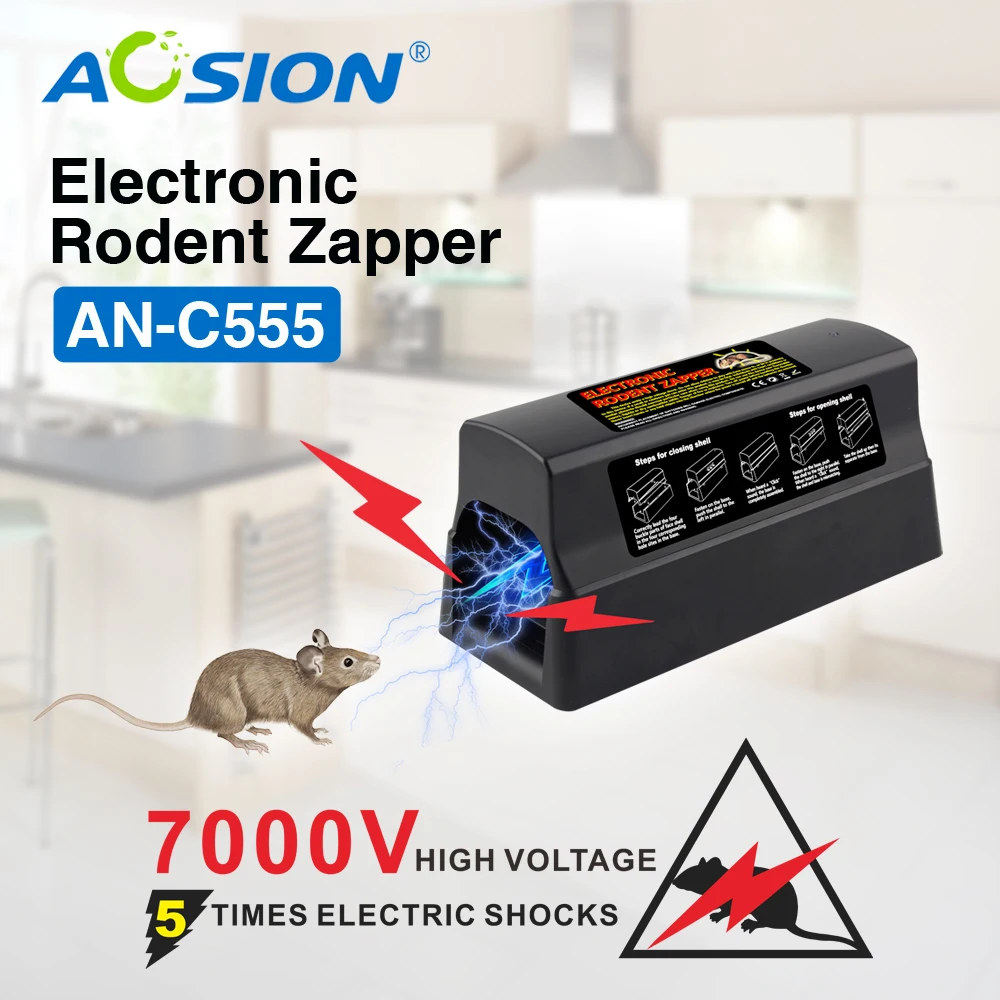 Humane Triple Protection Electronic Rodent Zapper Squirrel Trap Rat Bait Station