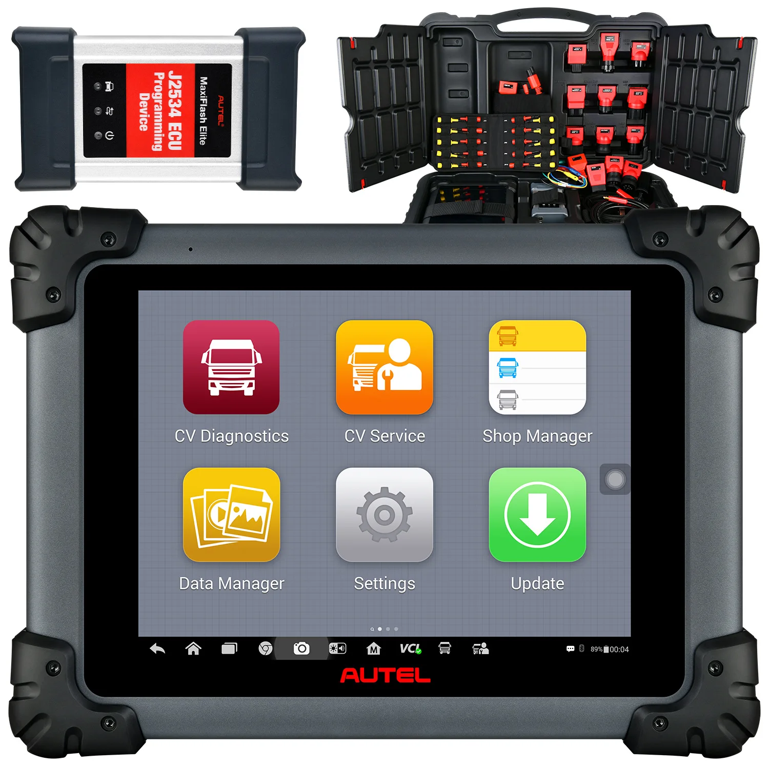 Autel MaxiSys MS908CV диагностический сканирующий инструмент для тяжелых грузовиков и коммерческих автомобилей с кодированием программой J2534 ECU