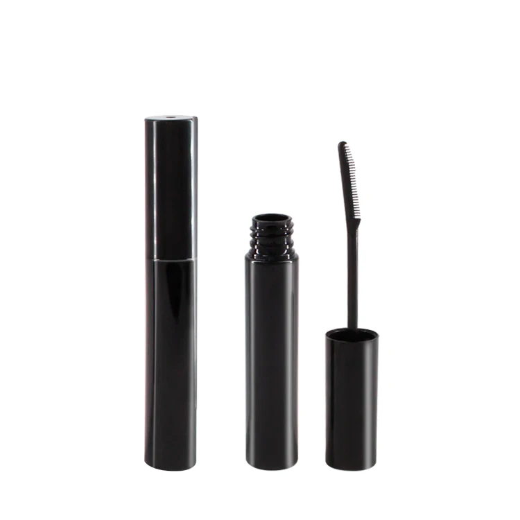 
New Product Customized Logo Container Shiny Black Empty Mascara Tube With Brush 