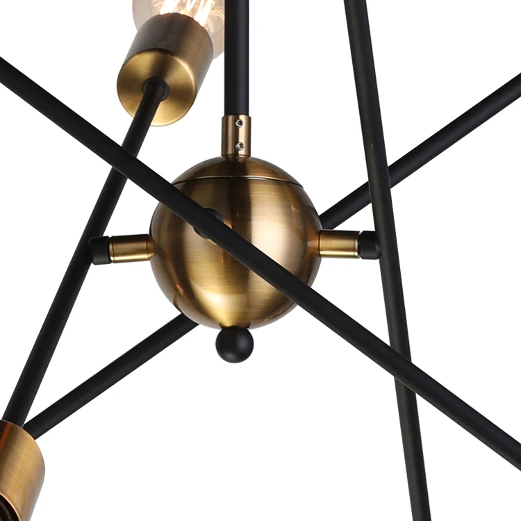 Made In China Classic Nordic Modern Ball Sputnik Indoor Room Decoration Ceiling Gold Brass Chandelier Pendant Light