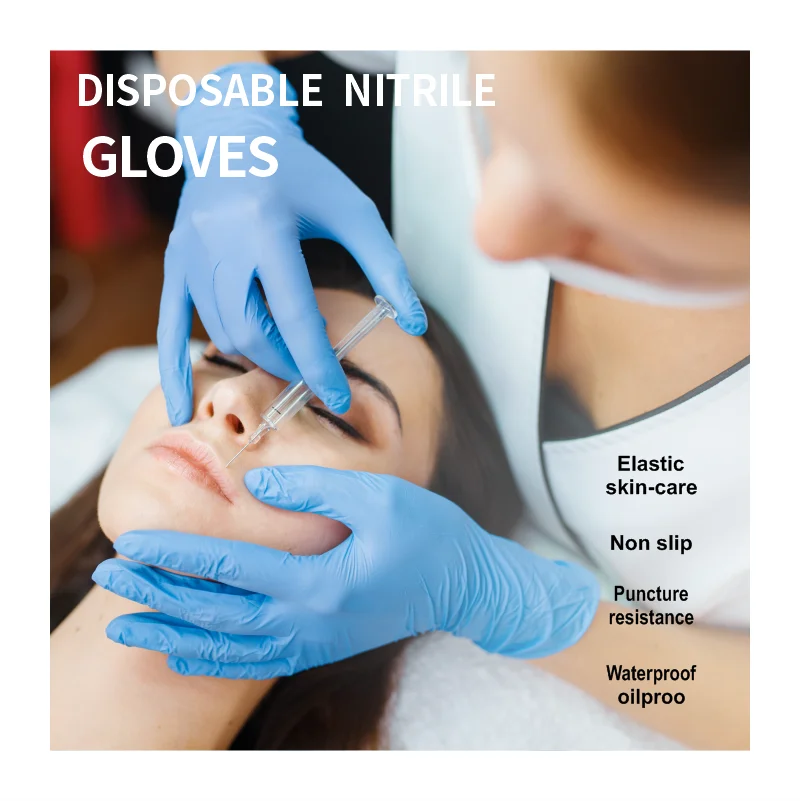 Guantes De Nitrilo En455 En374 производитель черных ПВХ одноразовые смотровые синие медицинские нитриловые перчатки без
