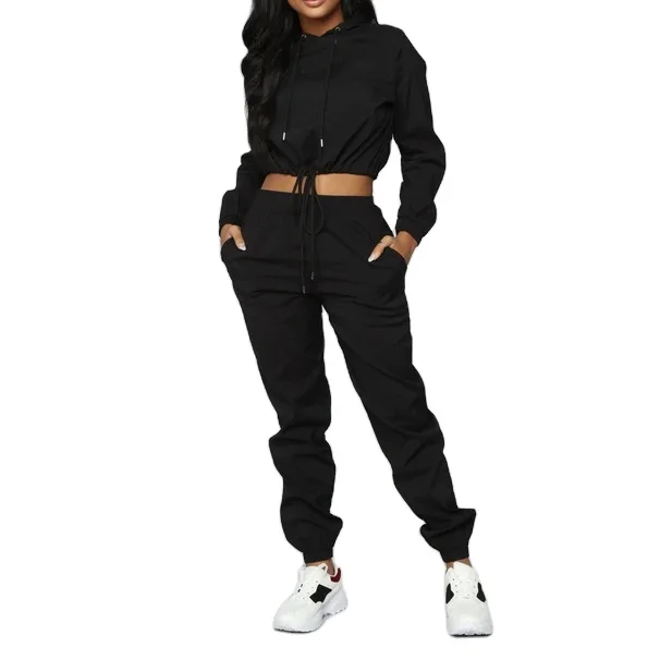 Custom private label sweat suits Womens Clothing Long Sleeve Yoga Jogger Tracksuit 2 piece set women