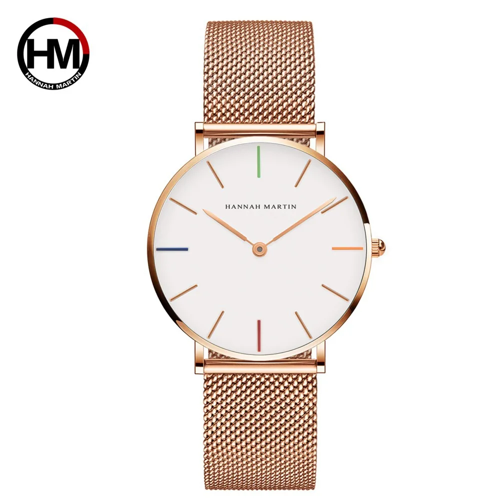 Hot Selling Mesh Band Watch Minimalsit Japan Quartz Movt Watch Waterproof for women low moq watch