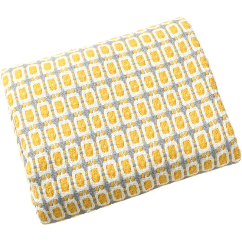 Cotton Knitted Pure Color Custom Travel Embroidery Jacquard Throws Blanket Technics Logo Decorative Style Time Lead Pattern