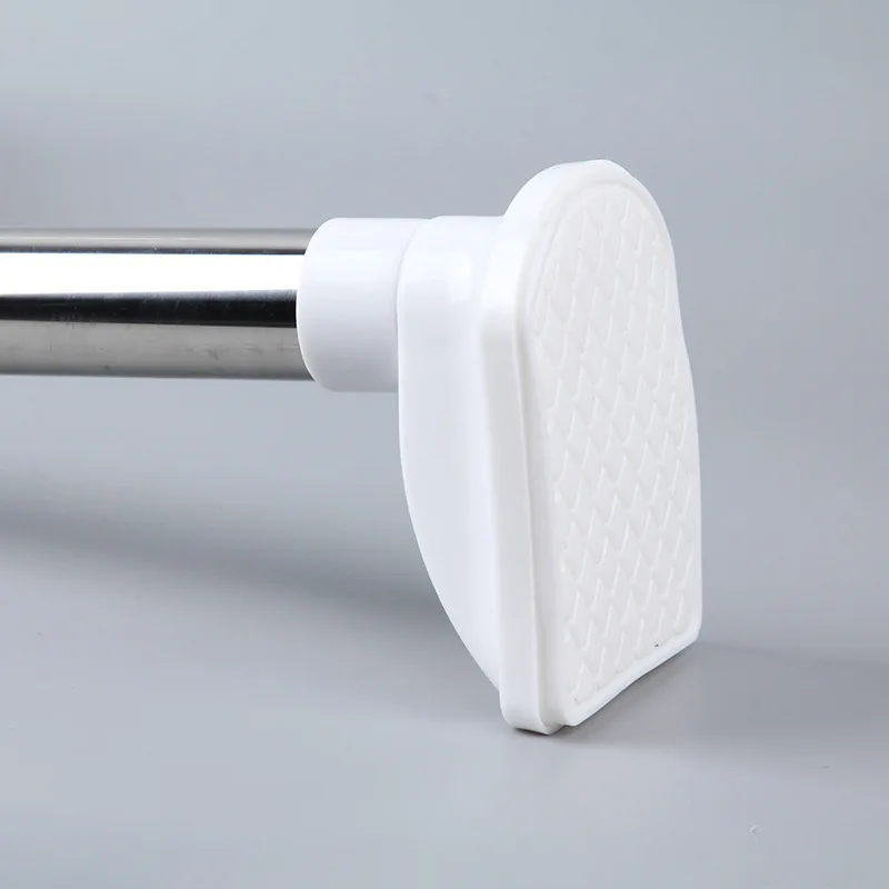 Wholesale Made in China Stainless Steel Square Head Telescopic Rod Shower Curtain Pole Extendable Curtain Rod