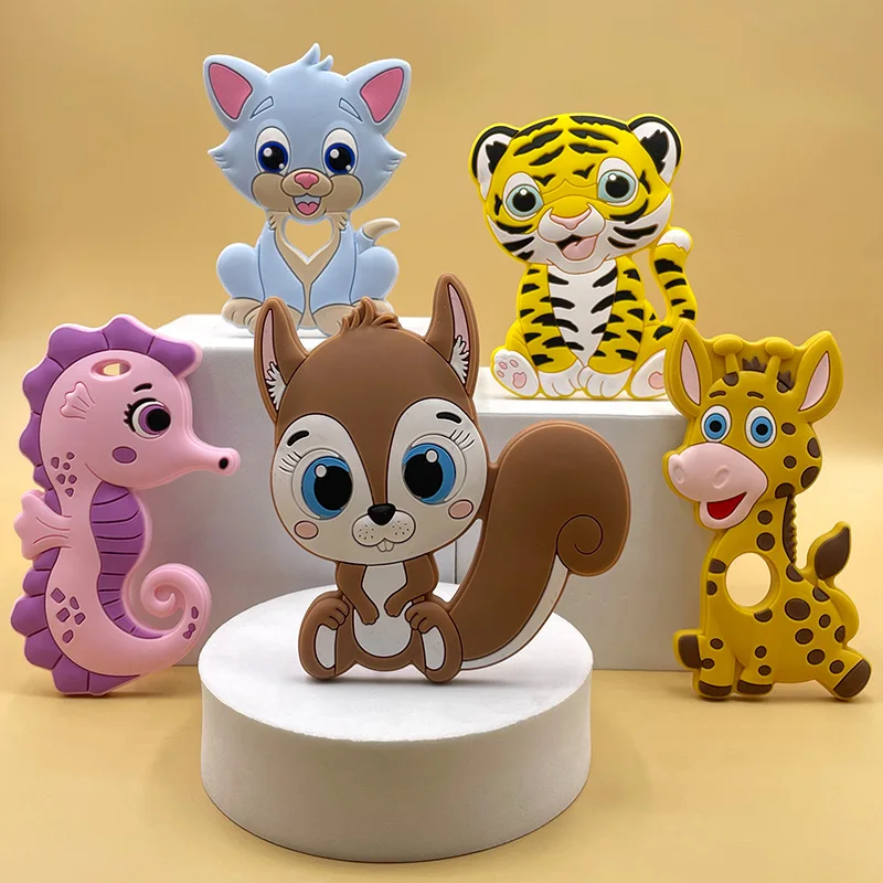 Good Selling BPA Free DIY Pacifier Clips Baby Teether Silicone Animal Teether Baby Oral Care DIY Teething Toy