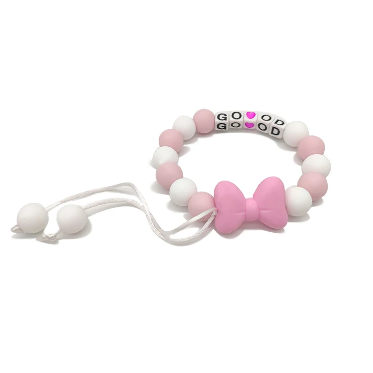 Baby Training silicone bunny teether bracelet with food grade wholesale silicone teethers
