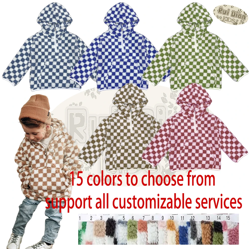2024 руидианский зимний фланелевый клетчатый пуловер унисекс для детей