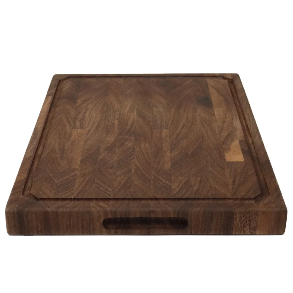 Wooden Carving Board with Juice Well made from Sustainable Hardwood USA Black Walnut Wood Cutting Board Butcher Block