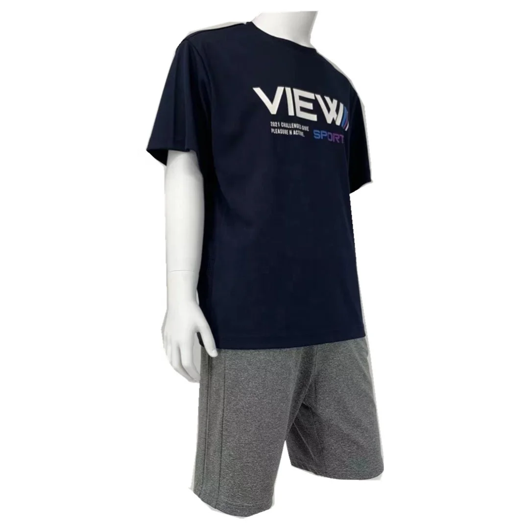 Coolmax Boys Short Sleeve T-Shirt 100% Polyester Spandex Boys Shorts Custom Printed Boys Suit