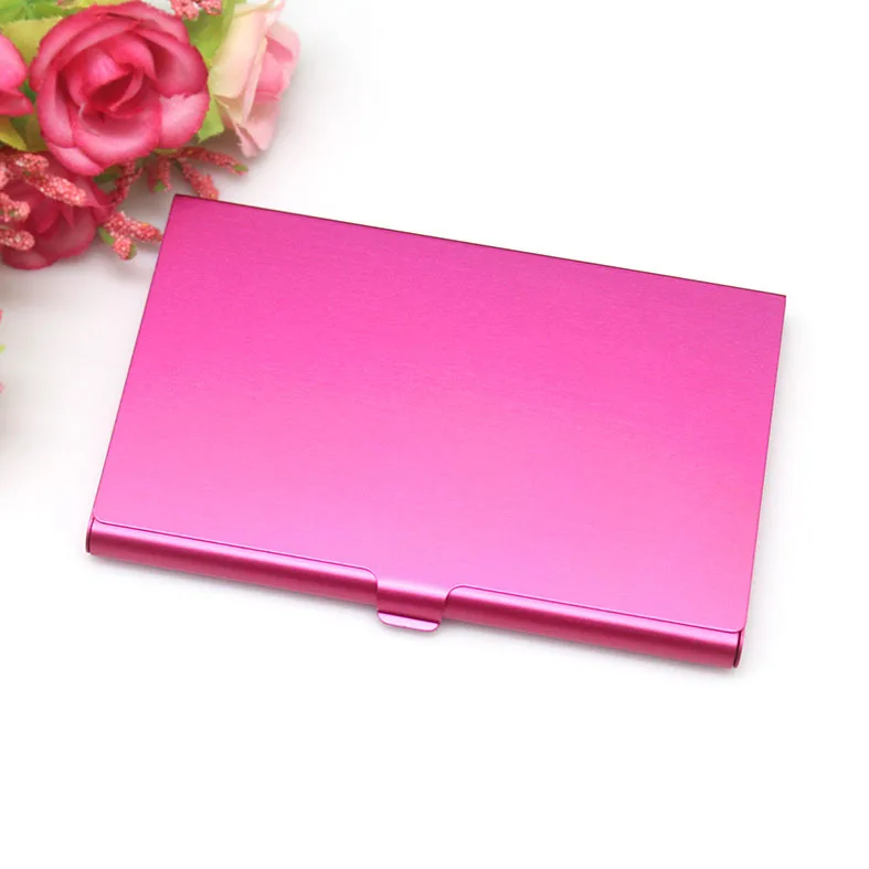 Custom Laser Logo Business Gifts Card Holder Aluminum Metal RFID Blocking Credit Card Holder