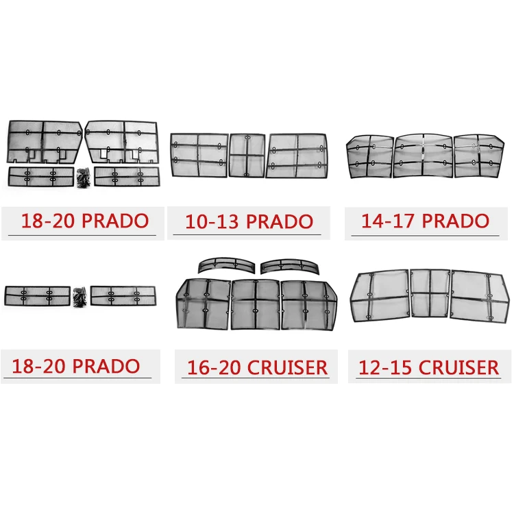 Car Parts  Front Grill Mesh Inserts Protective Stainless Steel Car Grille  Insect NET For Prado Land Cruiser 2013 2020