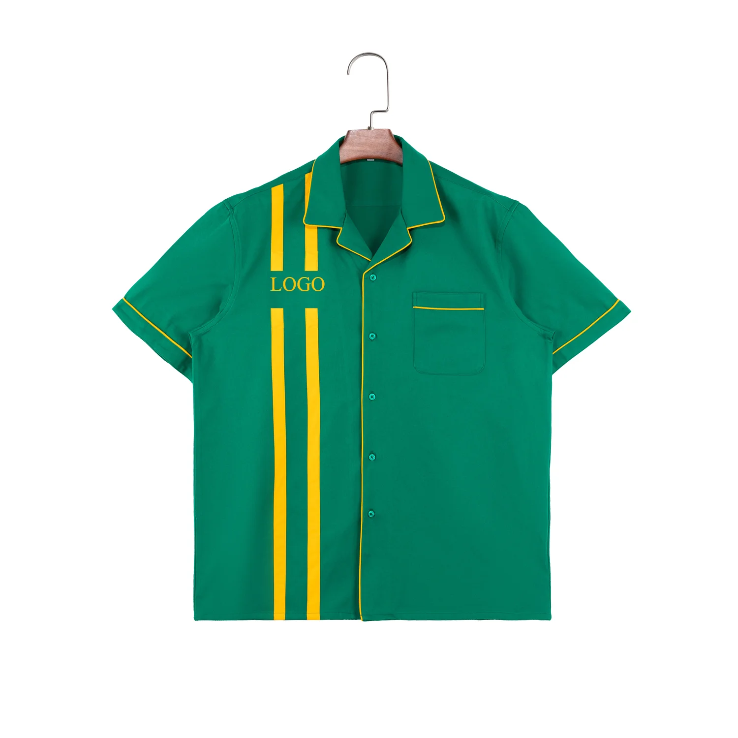 Мужские хлопковые рубашки с вышитым логотипом