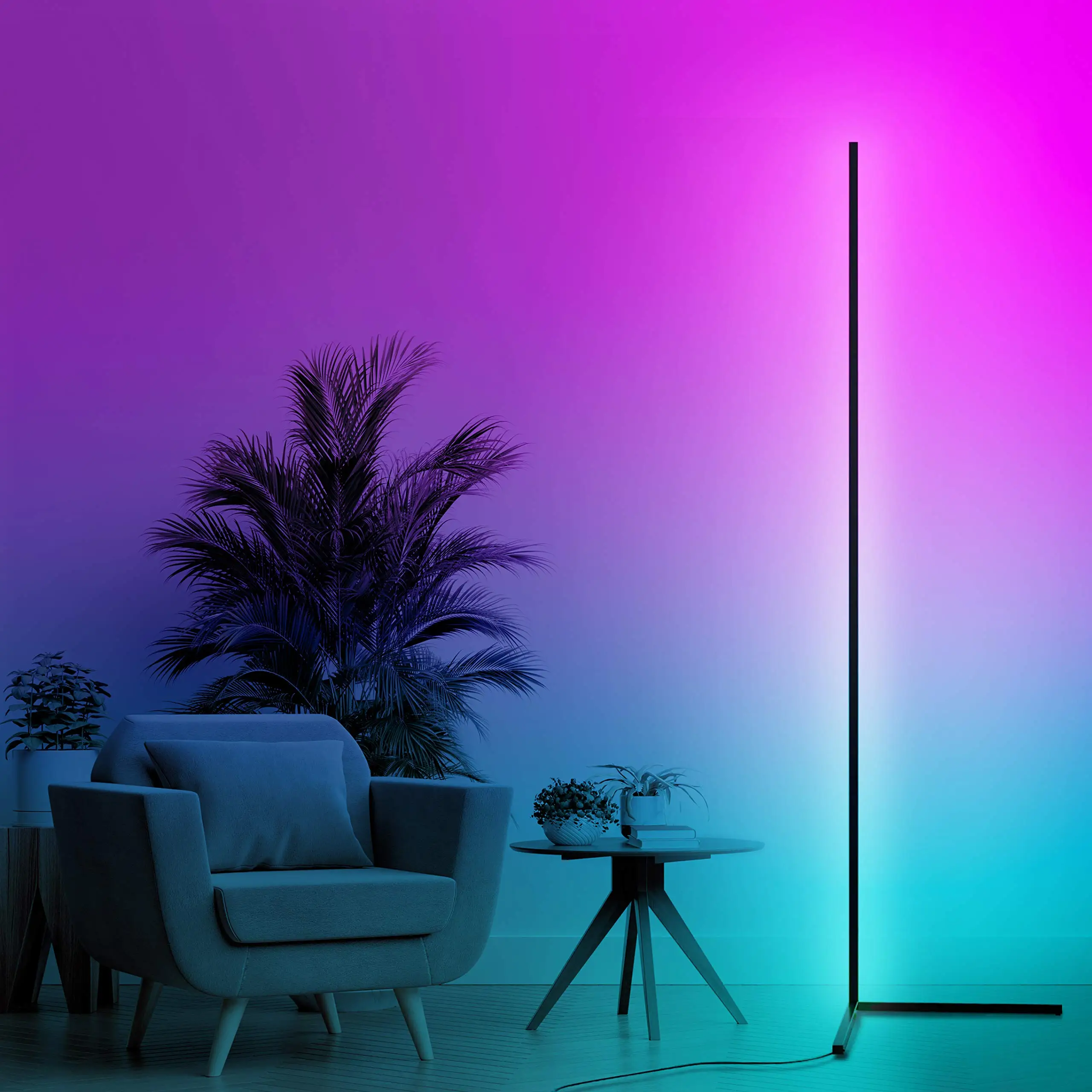 BOKUN современный простой Декор музыкальный светодиодный RGB угловой напольный светильник стоячий App дистанционная