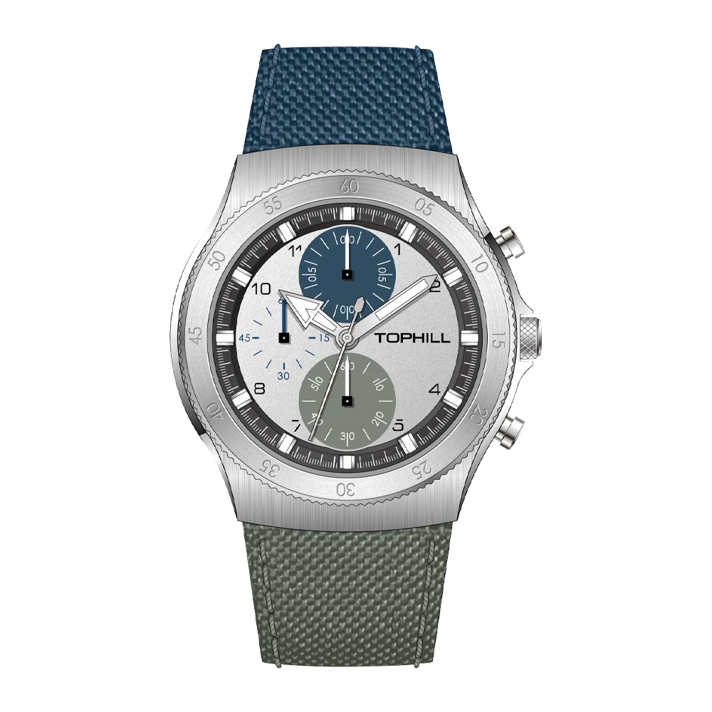 OEM 316L stainless steel Multi-function Chronograph quartz watch VD55 sport quartz watch 5ATM waterproof sapphire