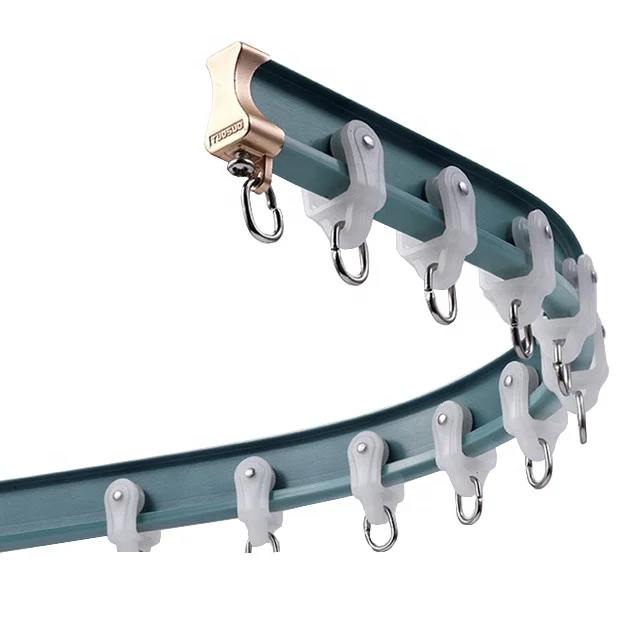 Bow Window Curved Recessed Overhead Curtain Rails sliding aluminum Home Decoration Metal Durable  bendable Curtain Track
