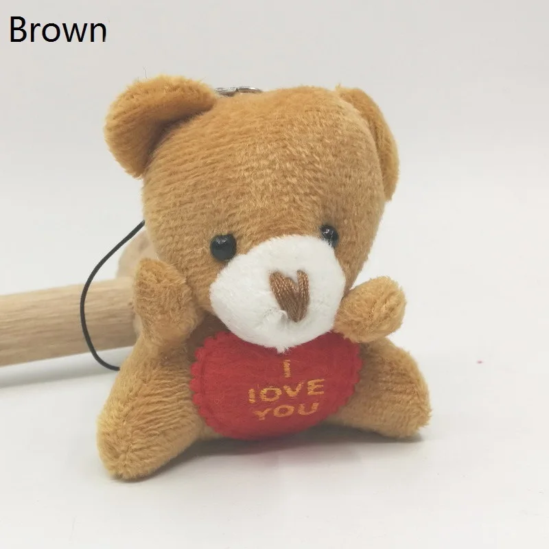 cheap price 6CM small plush teddy bear with read heart cute valentine stuffed teddy bear plush toy