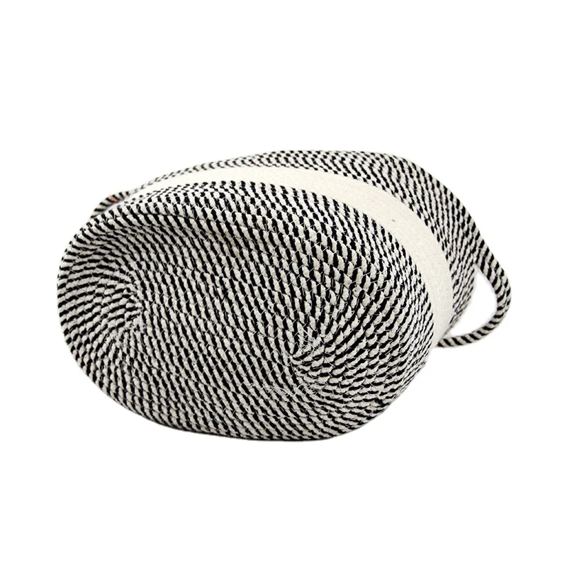 Hanglu Support Custom Woven Laundry Basket Cotton Rope Storage Basket for kid toys diaper cups daily items