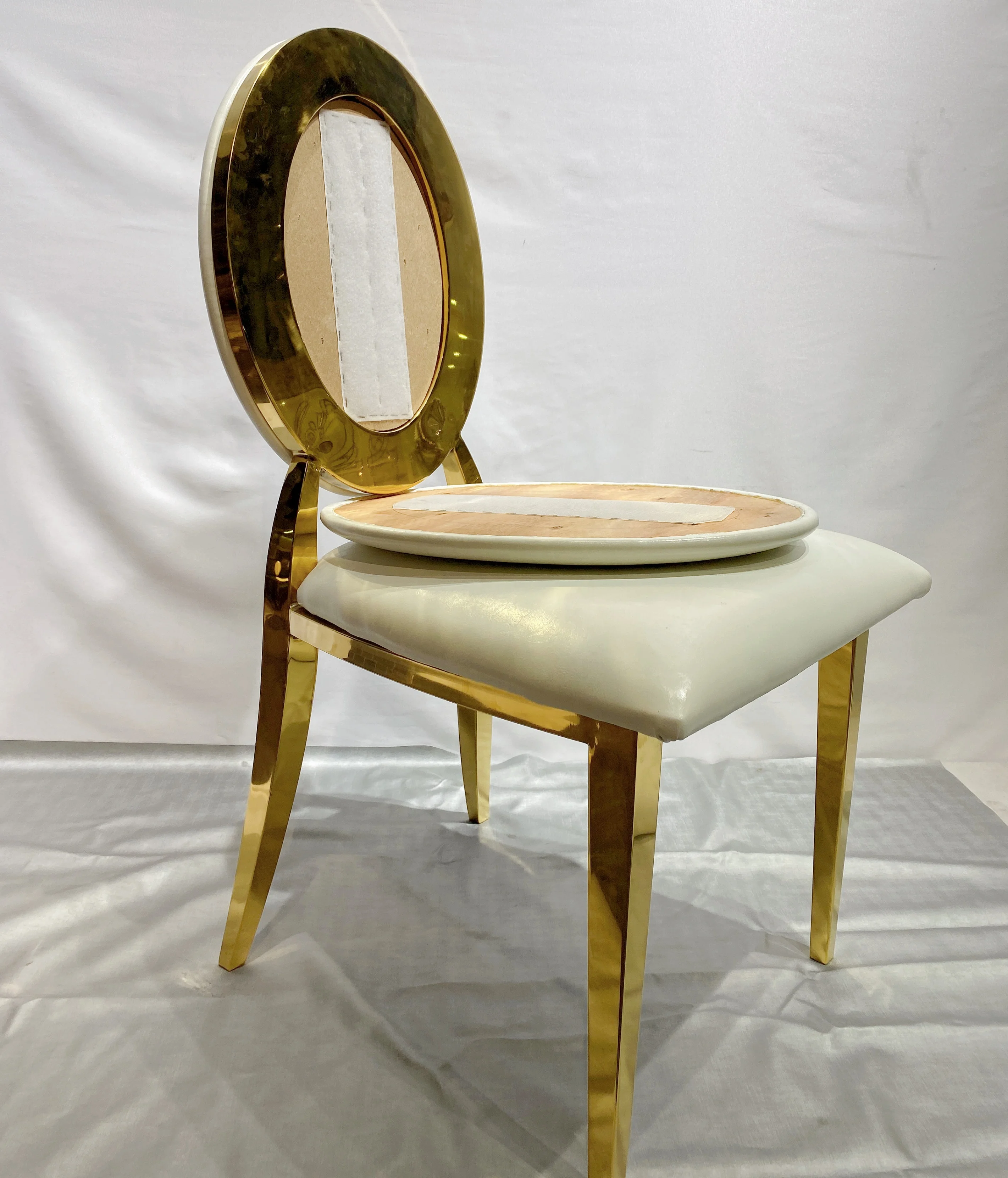 New design Luxury Stainless Steel Wedding Hote Reception Chair with Removeable Backrest cushion and Seat cushion