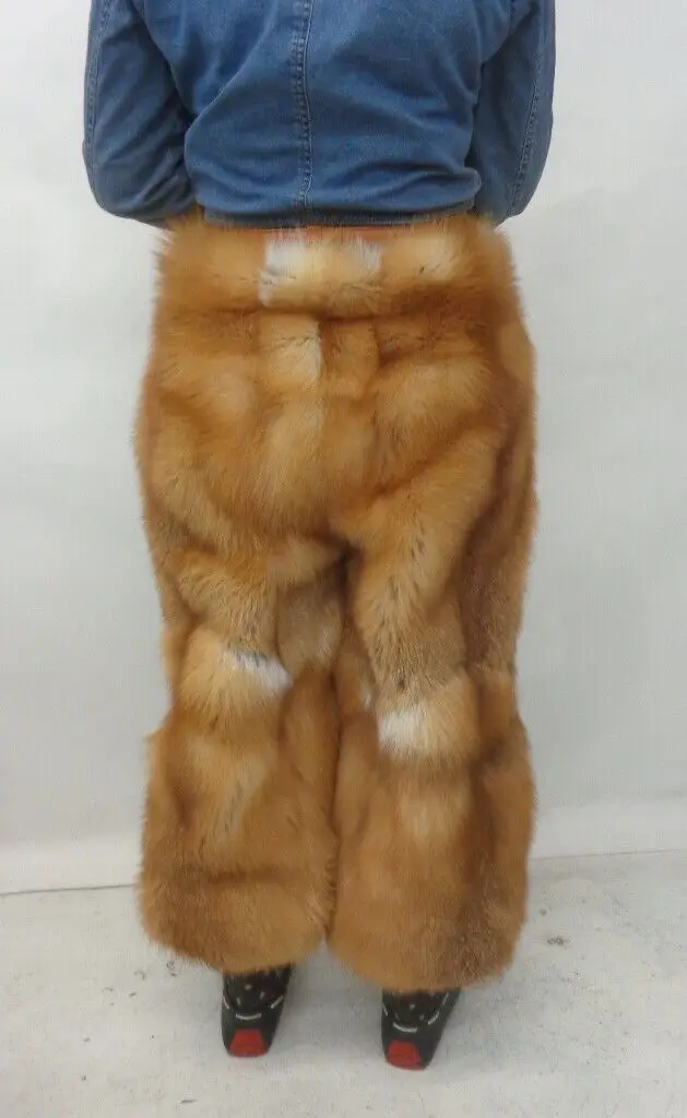 BRAND NEW RED FOX FUR PANTS MEN MAN WOMEN WOMAN SIZE ALL Fur Pants Women