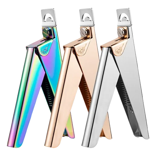 Nail Color Titanium French U-Shaped Scissors Nail Tools Stainless Steel Straight Scissors For Trimming Nail Pieces