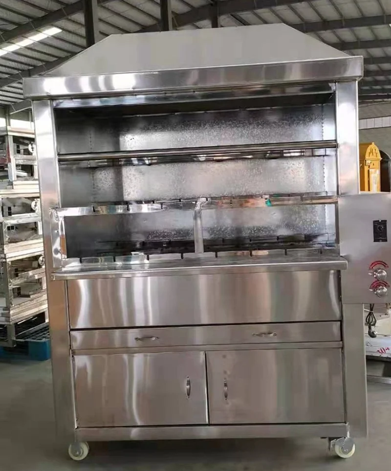 Mobile rotating barbecue bbq grill  griddle gas and electric chicken grill