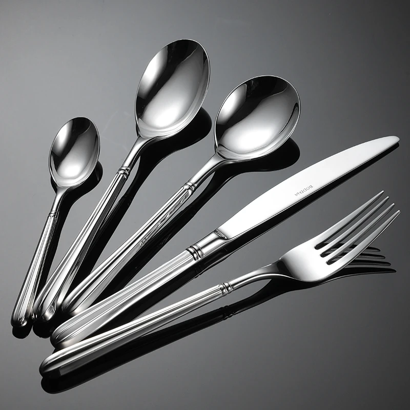 Dubai Royal high quality luxury diamond cutting design on handle flatware set 18/10 restaurant cutlery 304 stainless steel