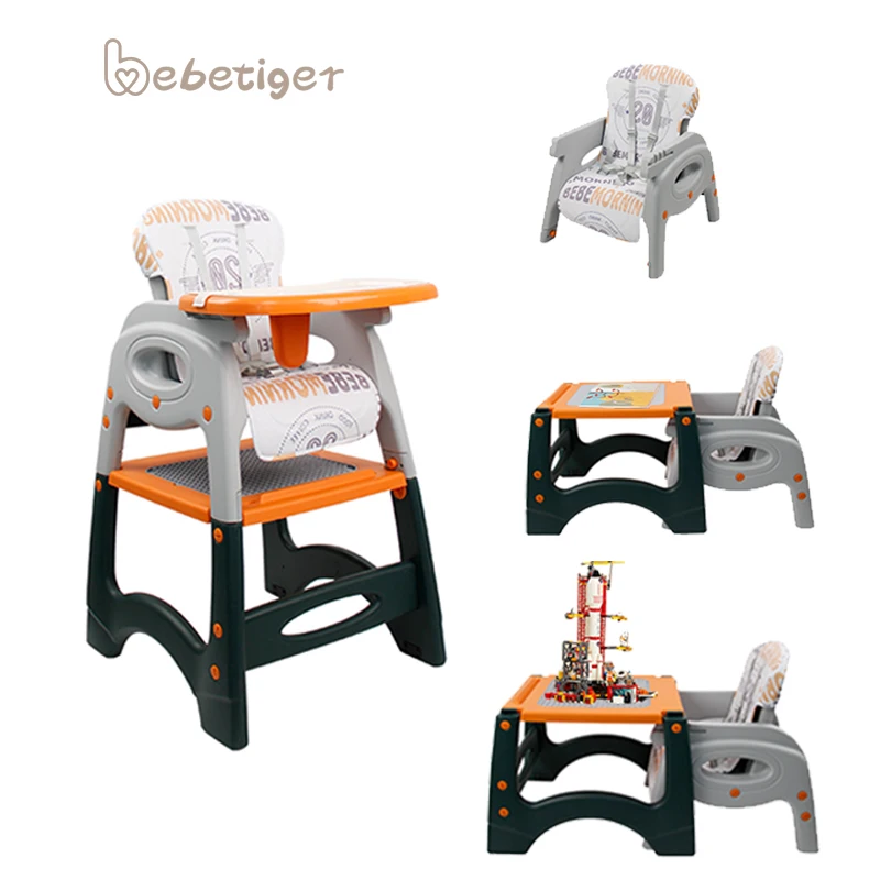 2022 unique adjustable height learning 3 in 1 kids plastic toddler baby booster dining eating feeding chair games chair