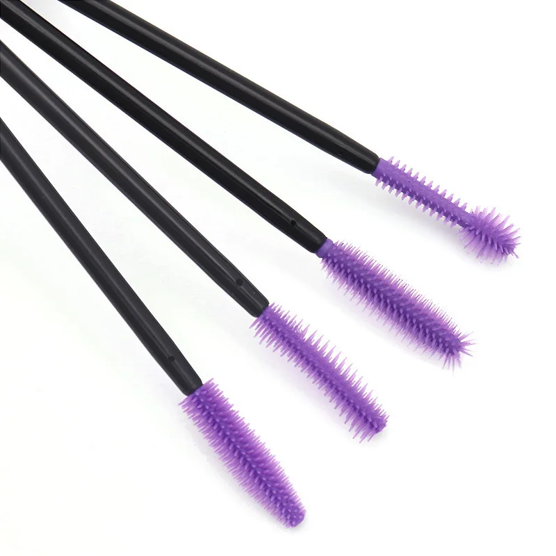 single Eyeshadow Eyelash Eyebrow Makeup Brushes 50pcs Disposable Eyelash Brush Silicone Eyelash Remover Spiral Brush