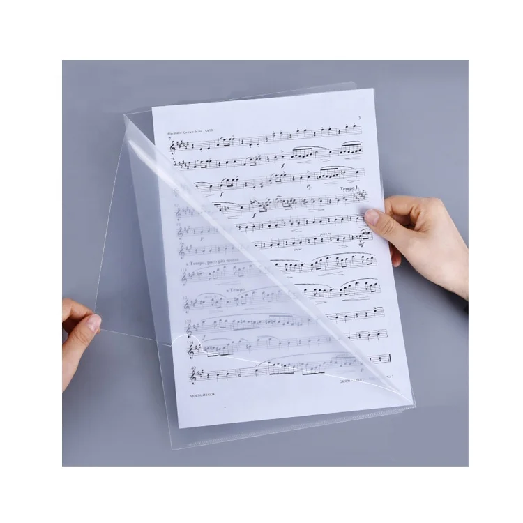 
Best selling durable refillable a4 plastic pp transparent file L shape folder sheet protector 