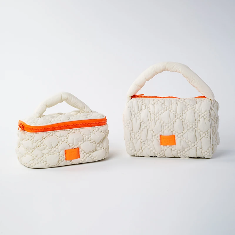 New Cotton Makeup Bag Small Portable Toiletries Storage Bag Floral Cute Quilting Bag