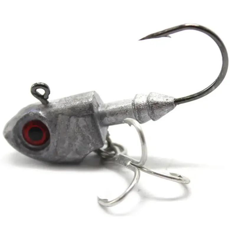 Bass fishing lures spin jig fish-shaped lead head hook