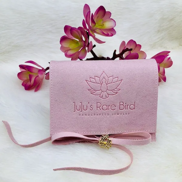 Custom Personalized Necklace Bracelet Ring Earring Package Suede Microfiber Envelope Sachets Ribbon Jewelry Pouch Bag With Logo