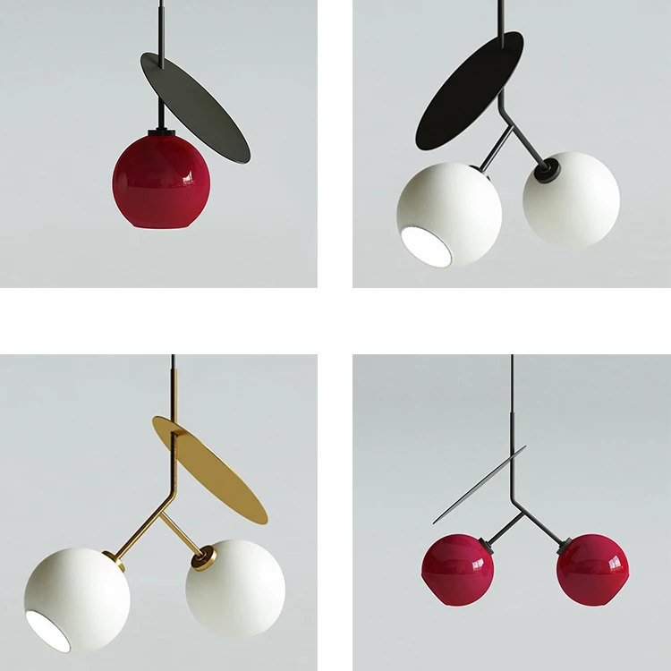 Nordic Style Kitchen Fancy Cherry Pendant Lights Vintage Retro Industrial Hanging Lamp For Loft Living Room