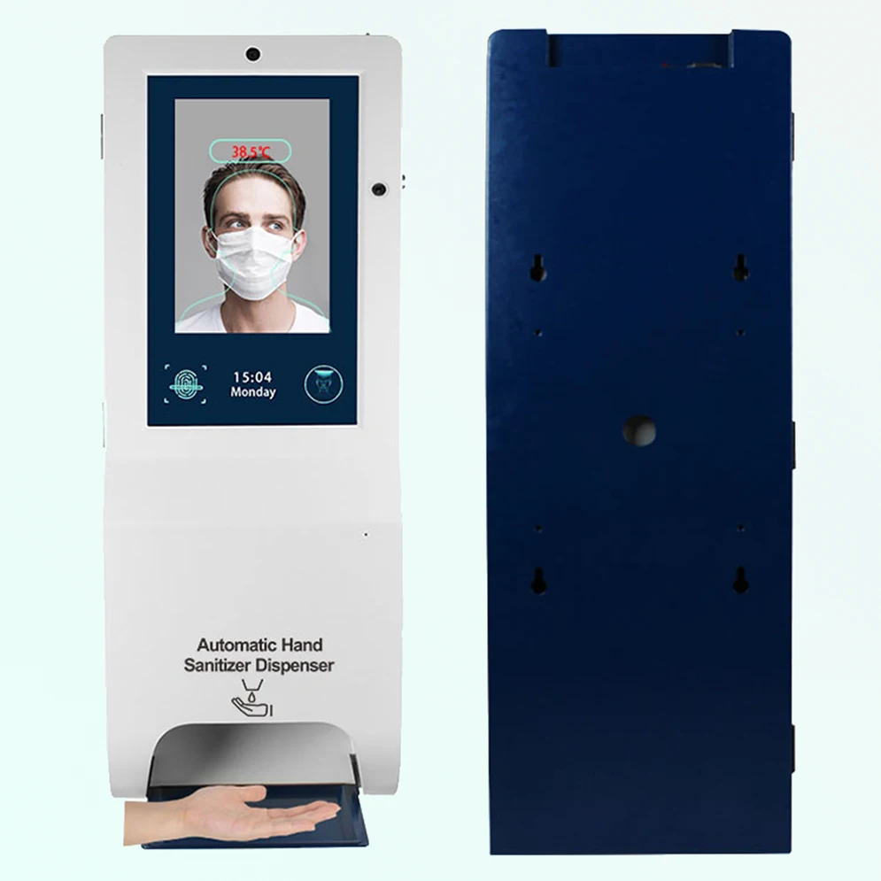 Factory Price Floor stand Digital Signage Screen Lcd 21.5 Inch with Auto Measuring Temperature Hand Sanitizer Kiosk